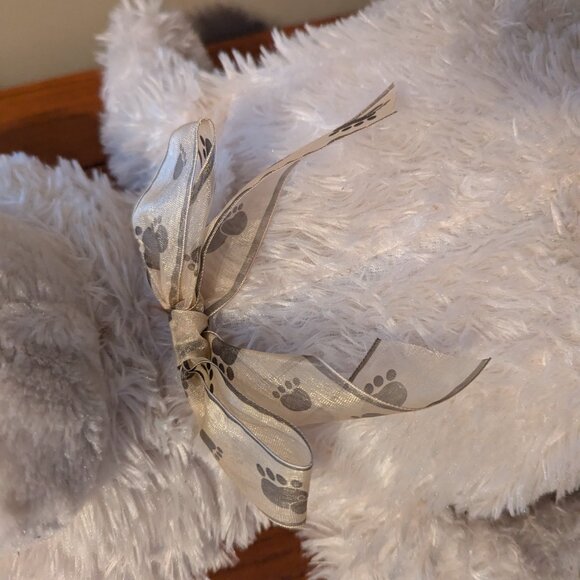 Hugfun Intl 27" Large Cream Colored Floppy Teddy Bear w/Bow Stuffed Animal - Picture 4 of 15